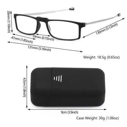 Portable Folding Anti Blue Light Reading Glasses With Case Men Women Metal Small Frame Presbyopia Eyeglasses Hyperopia Eyewear