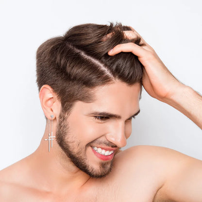 Boniskiss Fashion Tassel Double Cross long Drop Earrings Gold Silver Color Stainless Steel Woman Party Christmas Gift Jewelry