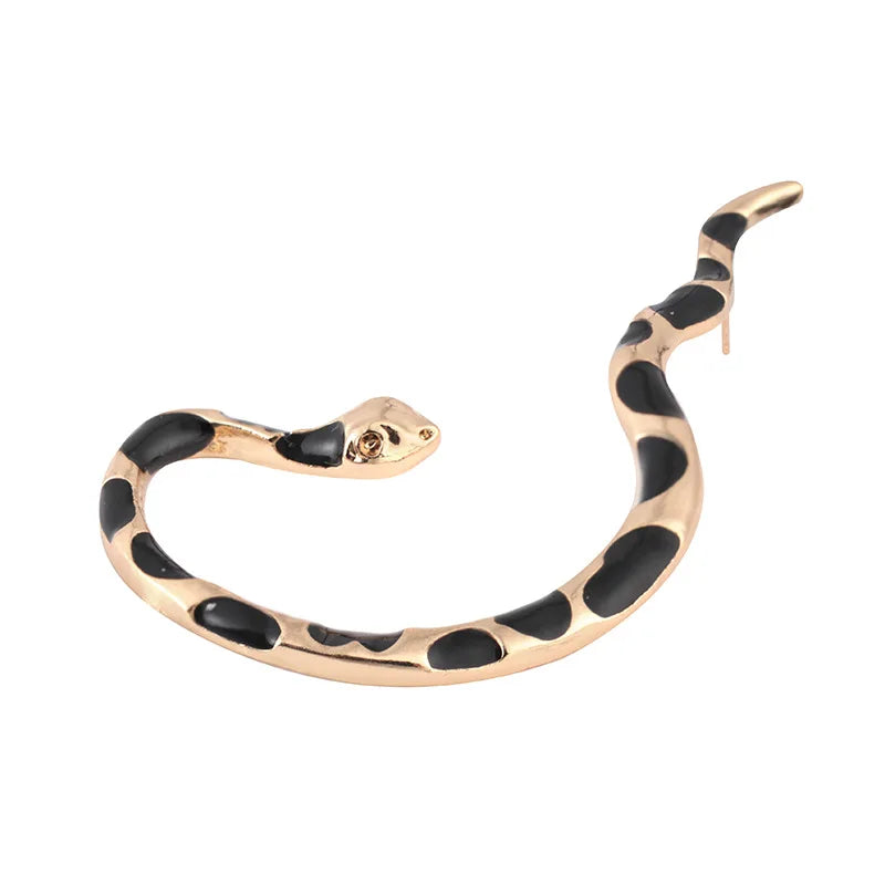 1Pcs Serpentine Snake Punk Hoop Earrings for Women Gothic Animal Charm Jewelry Cool Cobra Snake Ear Loop Fashion Women's Jewelry