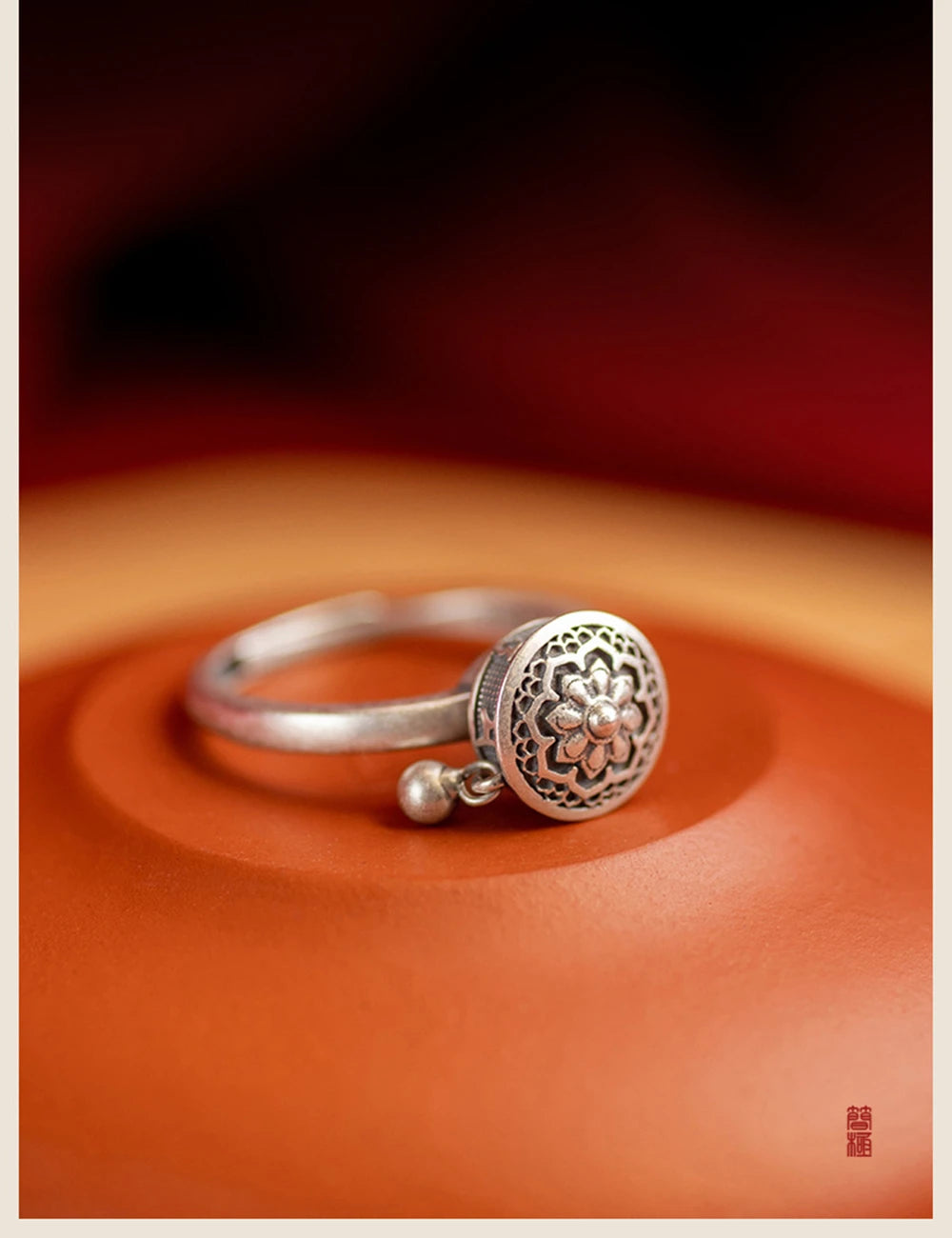 Vintage Spinner Rings Jewelry For Women Finger Ring women's Rings Trend Rotatable Lotus Anti Stress Buddhism Ring Anillos Mujer
