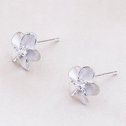 925 Sterling Silver Stud Earrings Trendy AAA Zirconia Earring Fine Jewelry For Women Flower Earring Female