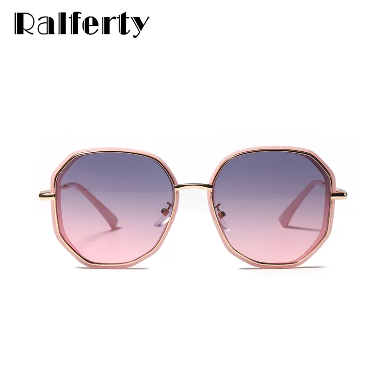 Ralferty Oversized Polygon Women's Sunglasses 2021 New Fashion Vintage Big Sunglases Anti UV okulary przeciwsloneczne damskie