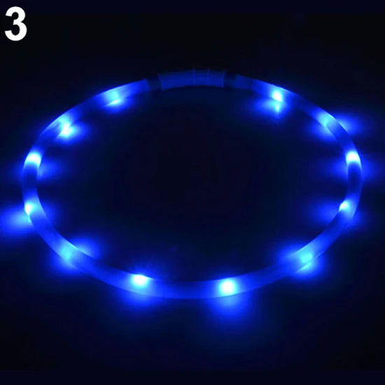 HOT SALE 70CM USB Rechargeable LED Flashing Light Band Glow Safety Belt Pet Cat Dog Puppy Collar PVC Water Resistant Pets Supply