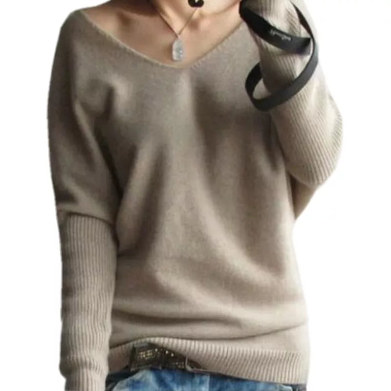 Tailor Sheep Spring Autumn Sweaters Women Fashion Sexy V-neck Pullover Loose Wool Batwing Long Sleeve Knitted Tops