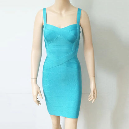Women'S Sexy Bandage Dresses Christmas Autumn Sleeveless Spaghetti Belt Stretching Fitness Club Party Dress Mini Bodyconvestodos