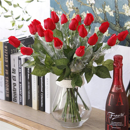 25pcs/lot Fresh Rose Artificial Flowers Real Touch Rose Flowers Home Decorations for Wedding Party or Birthday