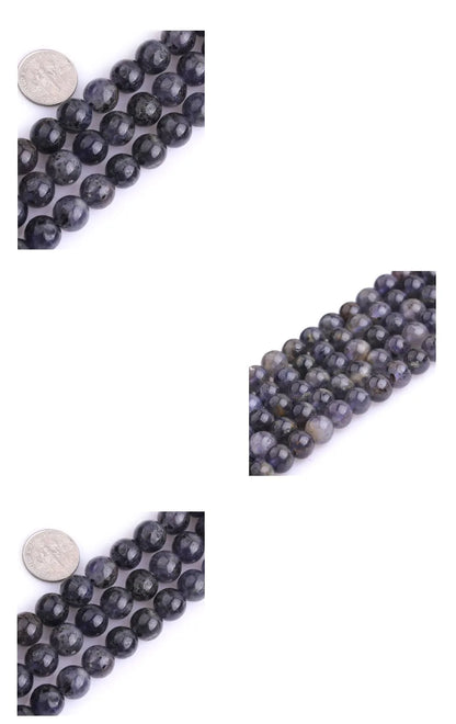 AAA Sapphires Blue Natural Stone Cordierite/Iolite/Dichroite Round Loose Spacer Beads For Jewelry Making Strand 15 Inch 6 8 10mm