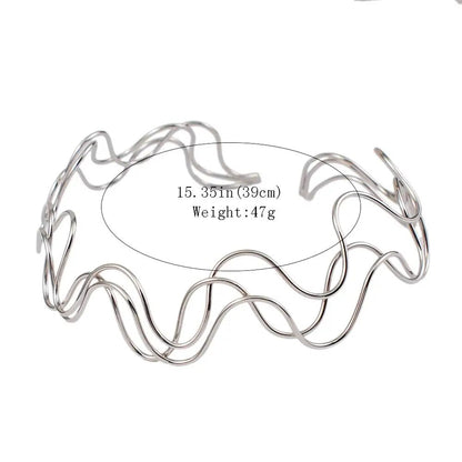 MANILAI Metal Torque Choker Necklace Punk Wide Alloy Collars Statement Necklace For Women Fashion Accessories Jewelry