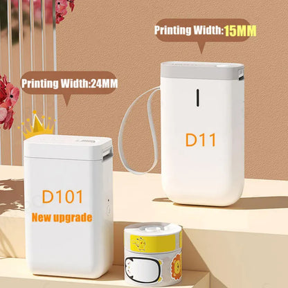 2025 D101 Portable Label Maker Wireless Label Printer Tape for Phone Tablet Easy to Use Office Home Organization D11 Plus