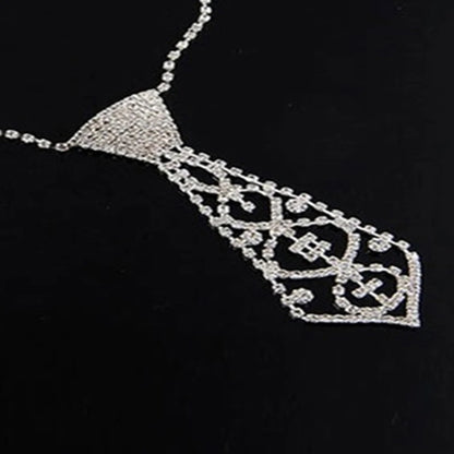 HOT SALES！！！New Arrival Women Vintage Rhinestone Inlaid Tie Long Necklace Wedding Jewelry Accessory Gift Wholesale Dropshipping