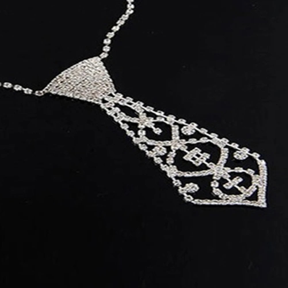 HOT SALES！！！New Arrival Women Vintage Rhinestone Inlaid Tie Long Necklace Wedding Jewelry Accessory Gift Wholesale Dropshipping