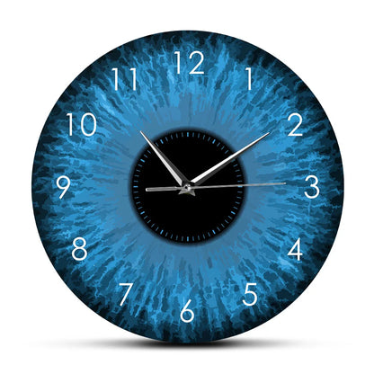 Blue Eyes Iris Opticianry Wall Clock Weird Macro Reptilian Eyeballs Eye Designed Home Decor Clock Eye Doctor Ophthalmology Gifts