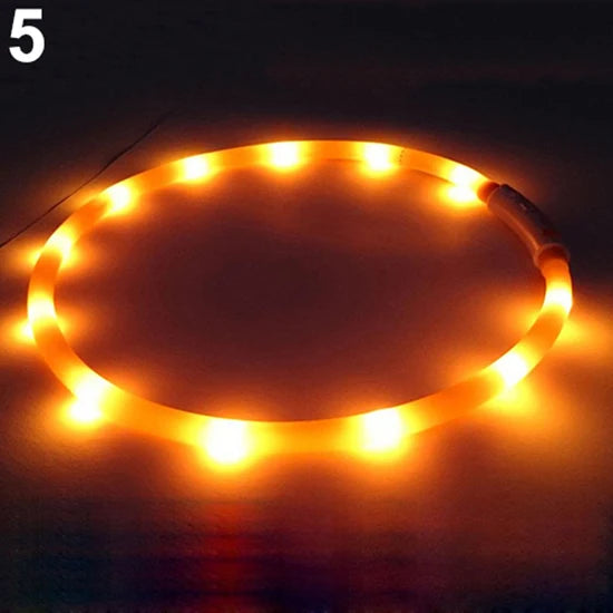 HOT SALE 70CM USB Rechargeable LED Flashing Light Band Glow Safety Belt Pet Cat Dog Puppy Collar PVC Water Resistant Pets Supply