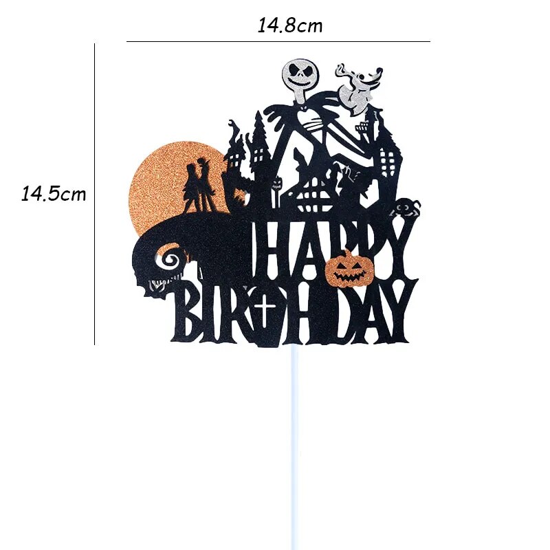 Happy Halloween Cake Toppers Halloween Cupcake Toppers Cartoon Pumpkin Witch Ghost Cake Decorative Flags for Kids Halloween Deco