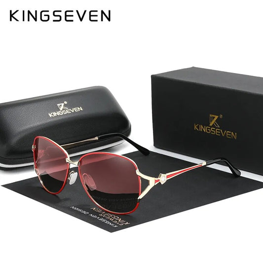 KINGSEVEN 2023 Women's Glasses Luxury Brand Sunglasses Gradient Polarized Lens Round Sun glasses Butterfly Oculos Feminino
