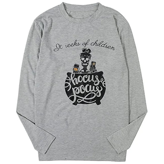 EtherealBe womens Halloween shirt long sleeve with spooky graphic and text design for festive celebrations