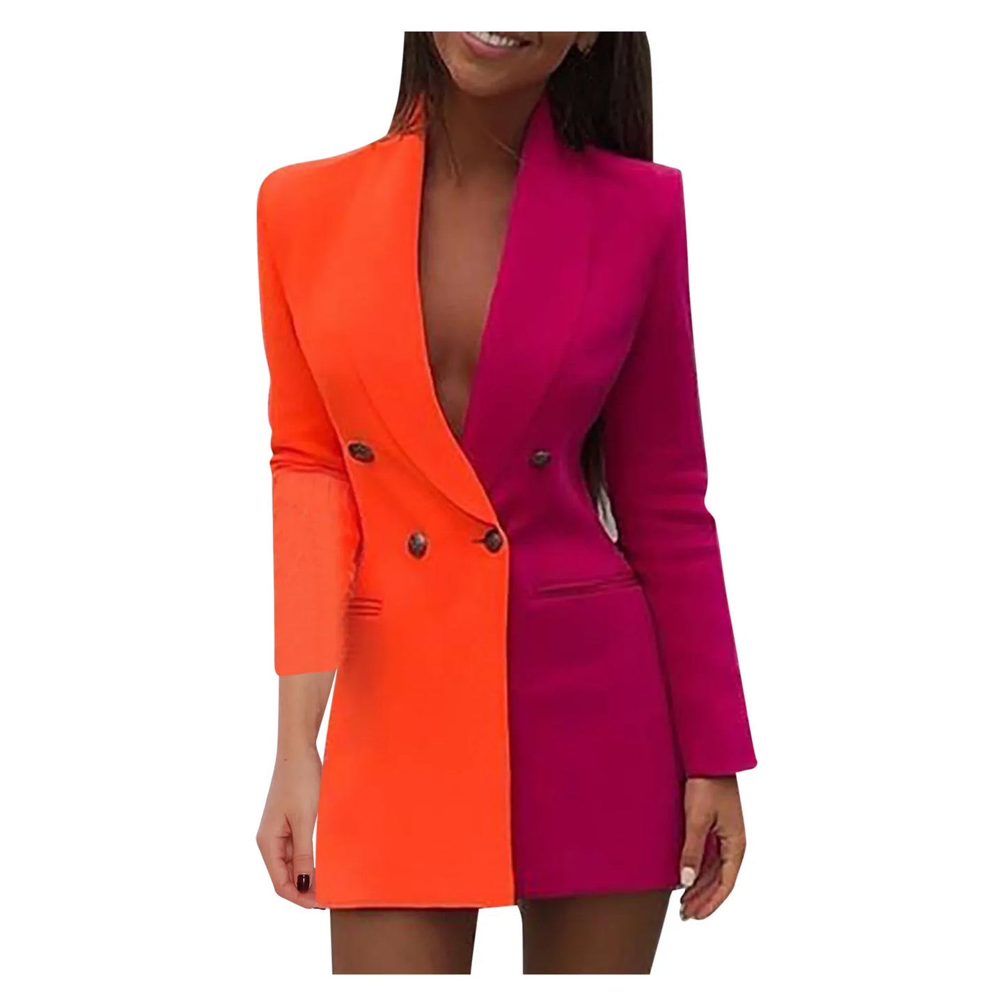 Casual Color Blazer Mini Dress