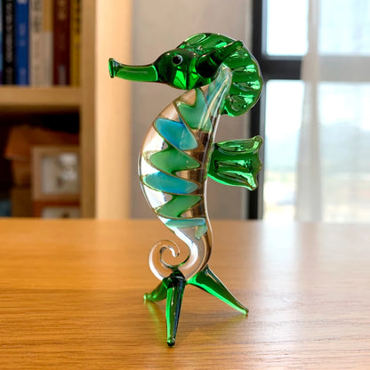 Crystal Hippocampus Sea Animal Figurines, Glass Seahorse Paperweight, Hand Blown, Modern Miniatures, Home Decor, Christmas Gift