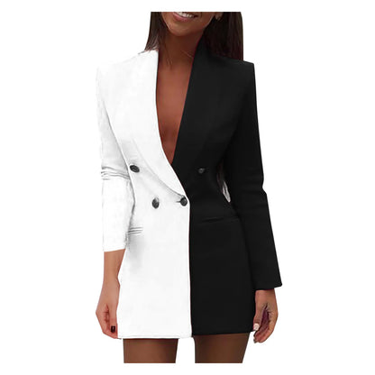 Casual Color Blazer Mini Dress