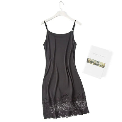 Silk Knitted Silk Dungaree Dress Slip Dress Lace Underskirt Nightdress 2021 New Fashion Women's Clothing