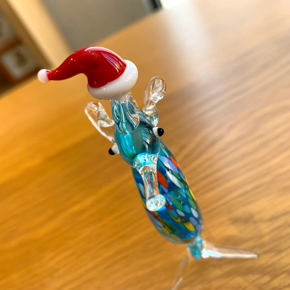Crystal Hippocampus Sea Animal Figurines, Glass Seahorse Paperweight, Hand Blown, Modern Miniatures, Home Decor, Christmas Gift
