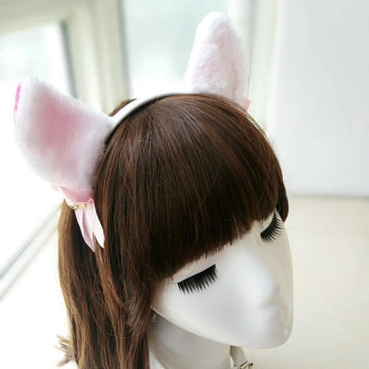 Women Sweet Cat Ears Headband Anime Accessories Party Club Bar Halloween Costume Hair Headband Girls Plush Ears Headwear