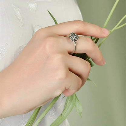 Vintage Spinner Rings Jewelry For Women Finger Ring women's Rings Trend Rotatable Lotus Anti Stress Buddhism Ring Anillos Mujer