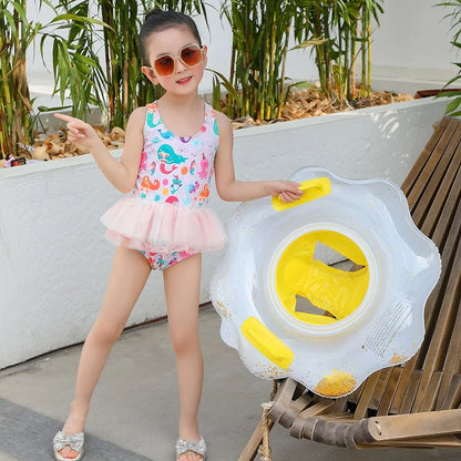 Rooxin Flamingo Swimming Circle Baby Infant Float Pool Swimming Ring With Sunshade Floating Seat Summer Beach Pool Party Toys