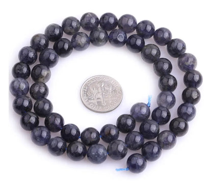 AAA Sapphires Blue Natural Stone Cordierite/Iolite/Dichroite Round Loose Spacer Beads For Jewelry Making Strand 15 Inch 6 8 10mm