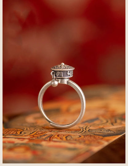 Vintage Spinner Rings Jewelry For Women Finger Ring women's Rings Trend Rotatable Lotus Anti Stress Buddhism Ring Anillos Mujer