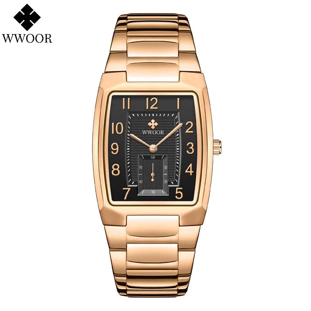 WWOOR Women Watches Gold Casual Ladies Quartz Watch Top Brand Luxury Waterproof Stainless Steel Women's Watches Relogio Feminino