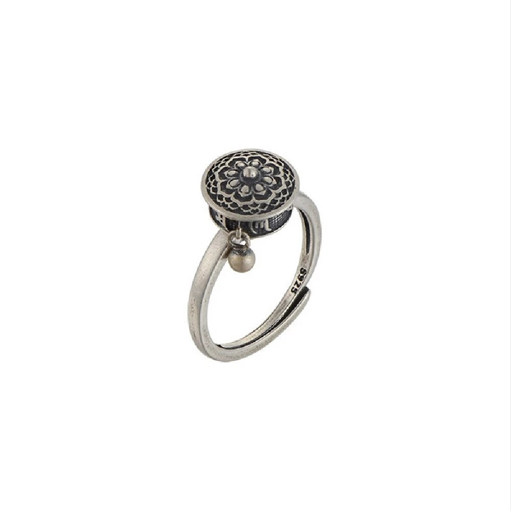 Vintage Spinner Rings Jewelry For Women Finger Ring women's Rings Trend Rotatable Lotus Anti Stress Buddhism Ring Anillos Mujer