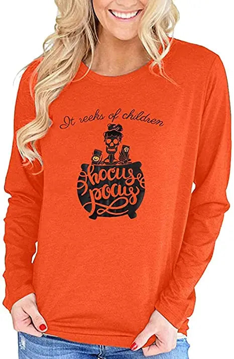 EtherealBe Women's Halloween Shirt Long Sleeve Fun Styles