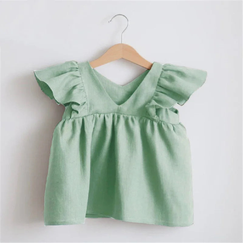 Newborn Girls Summer Clothes Linen Striped Baby Girl Dress For 0-3Y Toddler Girls Clothes Baby Birthday Party Dress