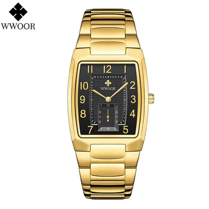WWOOR Women Watches Gold Casual Ladies Quartz Watch Top Brand Luxury Waterproof Stainless Steel Women's Watches Relogio Feminino