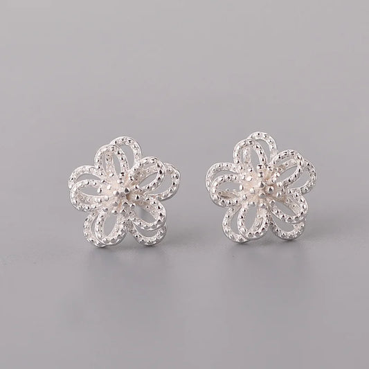 REETI 925 sterling silver flower Stud Earrings for Women Elegant Wedding Jewelry pendientes mujer moda 2019 Brincos