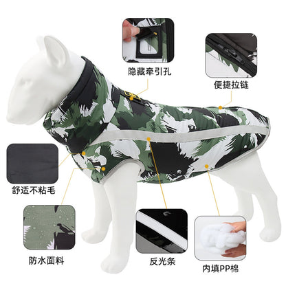 Winter Warm Dog Clothes Colorful Reflective Waterproof Jacket Fleece Thicken Coat Clothing for Small Medium Large Big Dogs