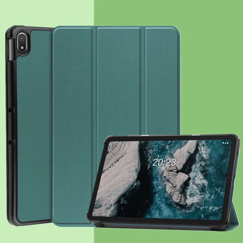 For Nokia T20 10.4 inch 2021 Tablet Case Custer Fold Stand Bracket Leather Cover