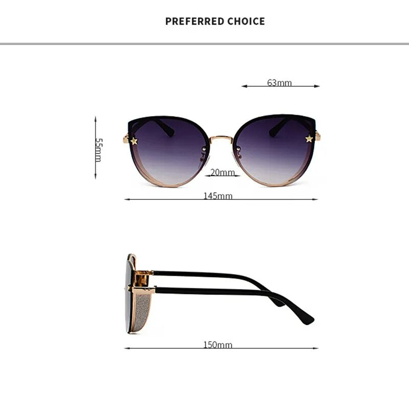 Sexy Ladies Cat Eye Women's Sunglasses Fashion High Quality Brand Gradient Shades Glasses Female Sunglasses Oculos Vintage