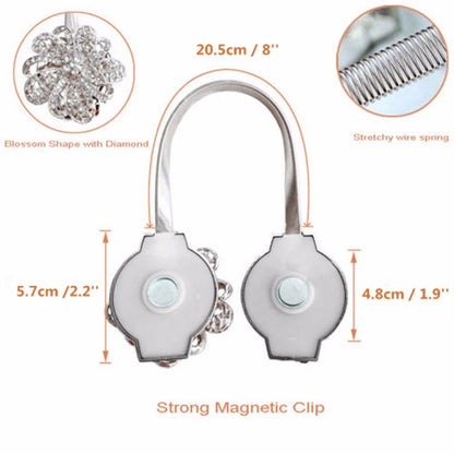 Magnetic Rope Curtains Tieback Europe Style Crystal Flower Retractable Curtain Clips Cortinas Holdbacks Tiebacks For Home Decor
