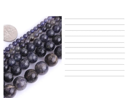 AAA Sapphires Blue Natural Stone Cordierite/Iolite/Dichroite Round Loose Spacer Beads For Jewelry Making Strand 15 Inch 6 8 10mm