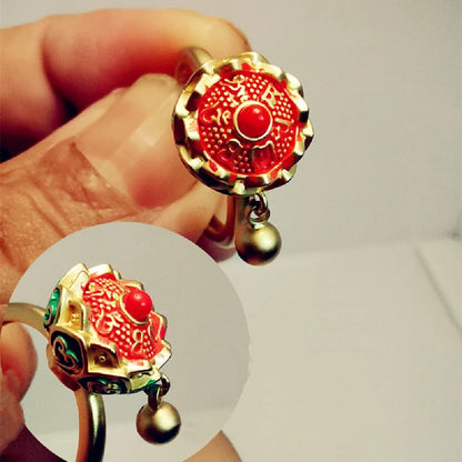 Vintage Spinner Rings Jewelry For Women Finger Ring women's Rings Trend Rotatable Lotus Anti Stress Buddhism Ring Anillos Mujer