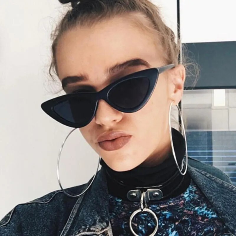 New fashion cute sexy women's sunglasses cat eye female retro brand designer triangle small sunglasses female uv400