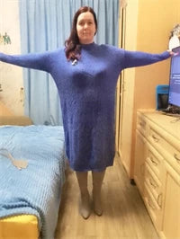 Winter Women Dress Fall Sweater Women Dress Long Sleeve Knitted Dresses Maxi Vintage Oversize Dresses Knitting Thick Warm Purple