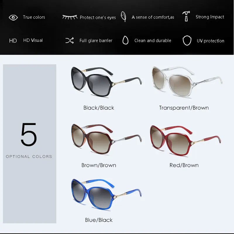 YUNSIYIXING Classic Polarized Women's Sunglasses Brand Designer Butterfly Sun Glasses For Women Fashion Driving Eyewear 8325 New