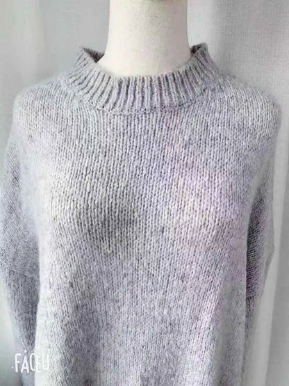 Winter Women Dress Fall Sweater Women Dress Long Sleeve Knitted Dresses Maxi Vintage Oversize Dresses Knitting Thick Warm Purple