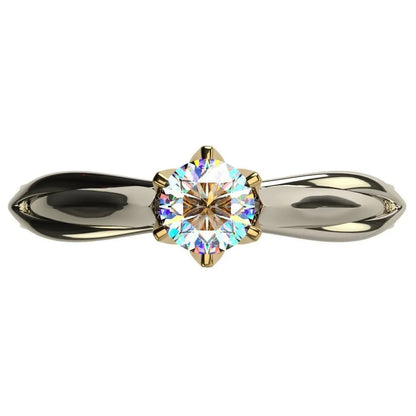 18K Multi Gold Plated Ring for Women Natural 1 Carat Diamond Cut Gemstone