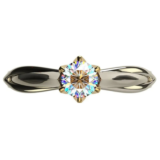 18K Multi Gold Plated Ring for Women Natural 1 Carat Diamond Cut Gemstone