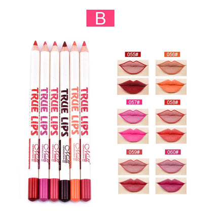 6Pcs/set Lipliner Pencil Matte Lipstick Waterproof Long Lasting Women Makeup crayon a levre maquiagem profissional completa