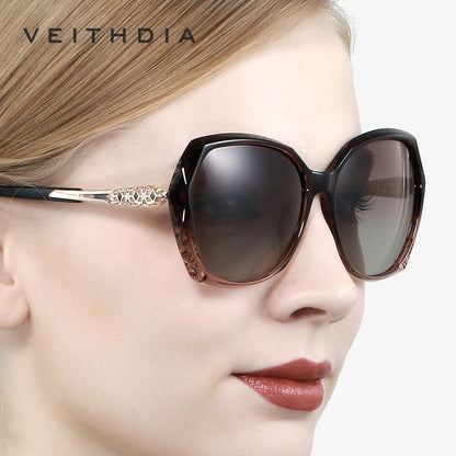 VEITHDIA Women's Sunglasses Fashion Polarized UV400 Gradient Lens Luxury Ladies Designer Eyewear Accessories For Female 3159